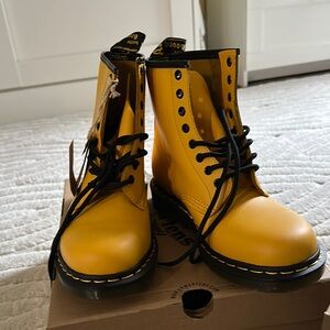 Dr. Martens Yellow Lace-Up Boots